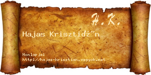 Hajas Krisztián névjegykártya